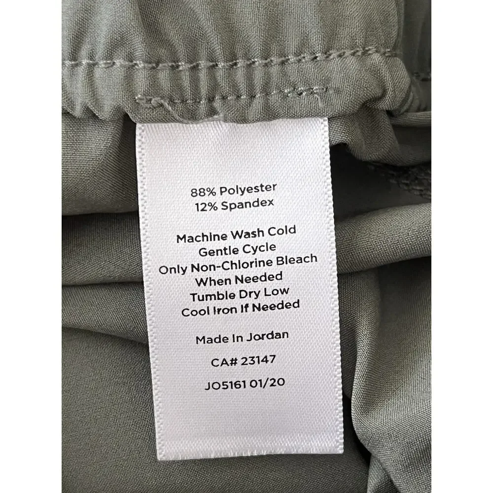 T By Talbots Pants Size 2X Wide Crop Leg Stretch High Rise Green Casual Coastal - Picture 8 of 13